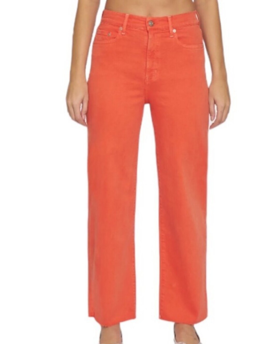 NWT!! Daze, Spicy Pleaser High-Rise Wide-ankle Jeans in Coral Orange. Size 28